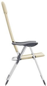 vidaXL Καρέκλες Camping Πτυσσόμενες 2 τεμ. Κρεμ από Αλουμίνιο