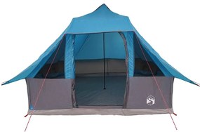 vidaXL Οικογενειακή Σκηνή Τίπι Μπλε και Γκρι 358 x 296 x 258 εκ.