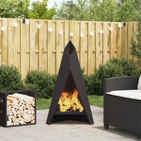 vidaXL Φωτιά Πυραμίδα 58x36x100 εκ. Ανοξείδωτο Χάλυβα