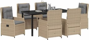 vidaXL Σέτ φαγητού για κήπο 7 pcs Μπέζ και Ανοιχτό Γκρι