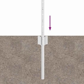 vidaXL Ενσωματωμένος Πόλος Φράχτη 44 τμχ. Ασημί 100 cm