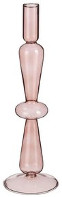 Κηροπήγιο Γυάλινο 02.1121719 9x31cm Pink Γυαλί