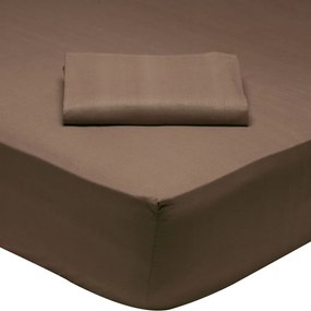Σεντόνι 1004 Με Λάστιχο Coffee Brown Das Home Υπέρδιπλo 160x235cm 100% Βαμβάκι