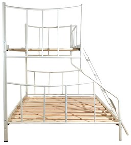 Κρεβάτι-κουκέτα από μέταλλο σε χρώμα λευκό 150x190