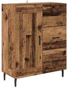 vidaXL Highboard με συρτάρι 2 pcs Παλιό Ξύλο Σύνθετο Ξύλο και Γυαλί