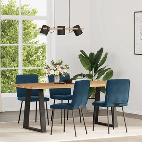 vidaXL Καρέκλες Τραπεζαρίας 4 τεμ. Μπλε Βελούδινες