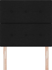 vidaXL Κεφαλάρι με κεφαλάρι Μαύρο 80 cm Τεχνητό Δέρμα
