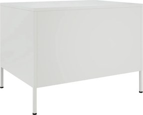 vidaXL Τραπεζάκι Σαλονιού Λευκό 68x50x50,5 εκ. από Ατσάλι