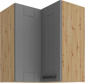 Κρεμαστό ντουλάπι γωνιακό Nelor 60x60 GN 72 2F-Γκρι σπέσιαλ - Φυσικό