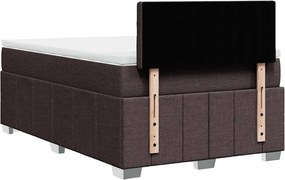 vidaXL Κρεβάτι Boxspring με Στρώμα Σκούρο Καφέ 120x200 εκ. Υφασμάτινο