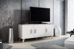 Chest of drawers LOTTA 150 3D dimond white/lsonoma oak DIOMMI CAMA-LOTTA-KOMODA-150-3D-BI/DSO