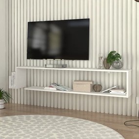 Megapap Έπιπλο Τηλεόρασης Επιτοίχιο Regnar Λευκό 168,6x25x31,8εκ.