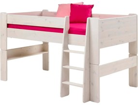 Υπερυψωμένο κρεβάτι Mid-Sleeper 4KIDS σε ξύλο πεύκου ( Whitewash)