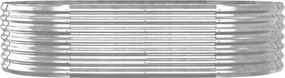 vidaXL Ζαρντινιέρα Ασημί 152x80x36 εκ. Γαλβανισμένος χάλυβας