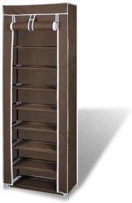 Υφασμάτινη παπουτσοθήκη με κάλυμμα 57 x 29 x 162 cm Καφέ