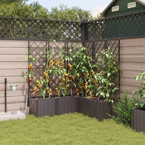 vidaXL Γλάστρες Κήπου 1 τεμ Καφασωτό Καφέ 120 x 120 x 142 cm Πλαστικό