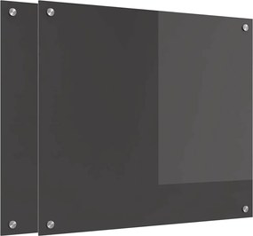 vidaXL Πίσω Πάνελ Κουζίνας 2 pcs Σκούρο Γκρι 70 x 60 cm