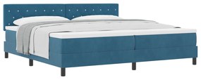 vidaXL Κρεβάτι με Στρώμα Σαλονιού Σκούρο Μπλε 200x200 εκ Βελούδο