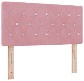 vidaXL κρεβάτι box spring με στρώμα  Ροζ 90x200 εκ. Βελούδο