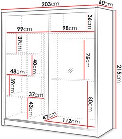 Ντουλάπα London 203 συρόμενη