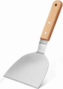 Σπάτουλα Μαγειρικής INOX 24x11.5cm με Ξύλινη Λαβή