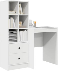vidaXL Γραφείο με συρτάρι με ράφι με αποθήκευση 2 pcs Λευκό