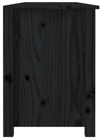 vidaXL Παπουτσοθήκη Μαύρη 160 x 36,5 x 50 εκ. από Μασίφ Ξύλο Πεύκου