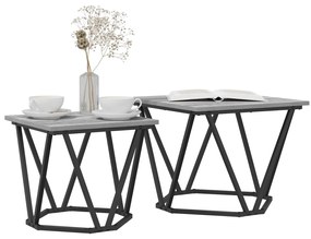 vidaXL Σετ 2 Πλευρικών Τραπεζιών  Γκρι Sonoma Κατασκευασμένο Ξύλο