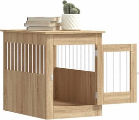 vidaXL Κλουβί Σκύλου Sonoma Δρυς 55 x 80 x 68 εκ. από Επεξεργ. Ξύλο