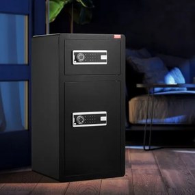 VEVOR Double Door 5.5 cu.ft Safe Box with Key Lock Password Cabinet Black