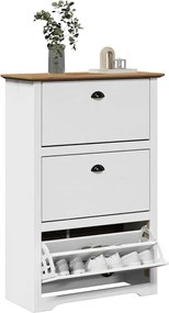Ράφι παπουτσιών vidaXL BODO Λευκό και καφέ 80x35x118 cm