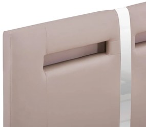 Πλαίσιο Κρεβατιού με LED Καπουτσίνο 90x200 εκ. Συνθετικό Δέρμα - Μπεζ