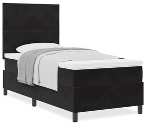 vidaXL Κρεβάτι με Στρώμα Μαύρο 90x200 εκ. Βελούδο