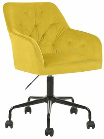 Καρέκλα γραφείου Berwyn 896, Κίτρινο, 85x60x60cm, 7 kg, Με μπράτσα, Με ρόδες, Μηχανισμός καρέκλας: Economic | Epipla1.gr