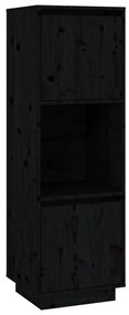 vidaXL Ντουλάπι Ψηλό Μαύρο 38 x 35 x 117 εκ. από Μασίφ Ξύλο Πεύκου