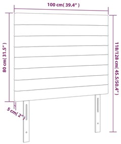 Κεφαλάρια Κρεβατιού 2 τεμ. Αν. Γκρι 100x5x78/88 εκ. Βελούδινο - Γκρι