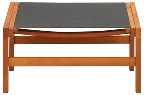 vidaXL Πολυθρόνα Κήπου με Υποπόδιο Μασίφ Ξύλο Ευκαλύπτου / Textilene