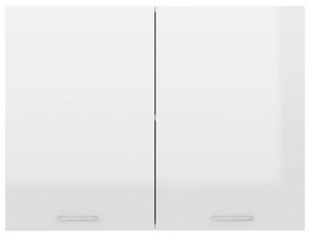 Ντουλάπι Κρεμαστό Γυαλιστερό Λευκό 80x31x60 εκ. από Μοριοσανίδα - Λευκό