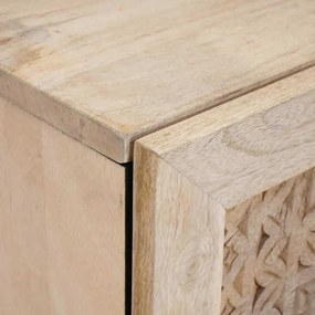 vidaXL Κομοδίνο Μπεζ 40 x 33 x 46 εκ. Μασίφ ξύλο μάνγκο
