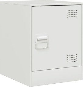 vidaXL Κομοδίνο Λευκό 34,5 x 39 x 44 εκ. από Χάλυβα