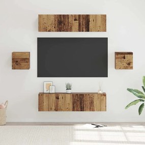 vidaXL Σετ επίπλου τηλεόρασης 6 pcs Παλαιό ξύλο 60 x 30 x 30 cm