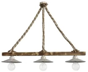 Κρεμαστό Φωτιστικό Οροφής MIX-150 RAGA 3L MIX-ROPE WH-BR 31-1129 Heronia-31-1129-Μπρονζέ 31-1129
