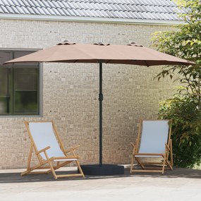 vidaXL Ομπρέλα Κήπου Taupe 385 x 209 x 244 εκατοστά ύφασμα