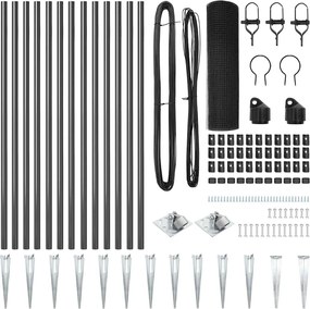 vidaXL Στύλος Περιφράξεων Γκρι 25 x 0,4 μ (12 x 12 mm δικτύωση)