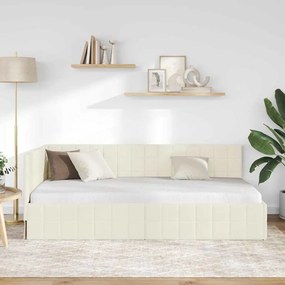 vidaXL Κρεβάτι Γωνίας Κρεμ 100 x 200 cm Βελούδο
