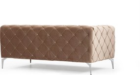 Τετραθέσιος Καναπές Σκούρο Κρέμ COMO 90x344x72