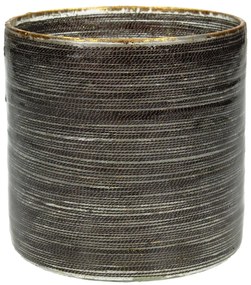 Κηροπήγιο ArteLibre Κορδόνι Καφέ Γυαλί 10x10x11cm