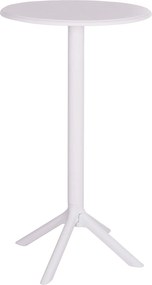 ΤΡΑΠΕΖΙ ΜΠΑΡ ΣΤΡΟΓΓΥΛΟ TERRIN HM6126.11 ΠΟΛΥΠΡΟΠΥΛΕΝΙΟ ΛΕΥΚΟ Φ60x106Υεκ.