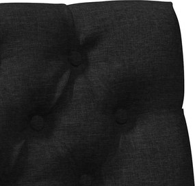 vidaXL Ταπετσαρισμένο κεφαλάρι Μαύρο 100 cm Στερεά ξυλεία πεύκου