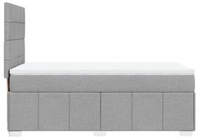 Κρεβάτι Boxspring με Στρώμα Ανοιχτό Γκρι 90x200 εκ. Υφασμάτινο - Γκρι